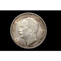 3 марки 1914 г. Баден (Германия), Фридрих II. Штемпельный блеск, кабинетная патина!