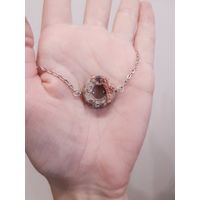 Лот С 1 РУБЛЯ! много лотов! Кулон из натурального камня с цепочкой Бублик - Пейзажная Яшма