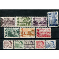 Канада - 1967г. - королева Елизавета II, ландшафты - 12 марок - полная серия, гашёные [Mi 398-409]. #3-WB-94-KS-4