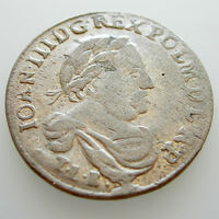 6 грошей (шостак) 1682 TLB, Ян III Собесский, Быдгощ. Ав: бюст в лавровом венке и античной тоге, Рв - герб Лелива, фигурные щиты. Коллекционное состояние