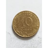 Франция 10 сантим 1986