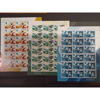 Марки Беларуси 2004, полная серия в листах Олимпиада в Афинах, спорт, КМ 578 - 580, каталог 18 евро