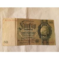 Подлинная банкнота номиналом 50 рейхсмарок,Веймарской республики