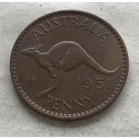 Австралия 1 пенни 1951 Георг VI (отметка PL - Лондон) - исключительное состояние!