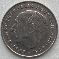 Германия 2 марки 1971 г. D. Теодор Хойс. 20 лет Федеративной Республике (1949-1969)