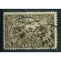 Канада - 1928г. - самолёт, авиация, авиапочта, печать Квеснел - 1 марка - полная серия, гашёная [Mi 127]. #3-WB-66-KS-1