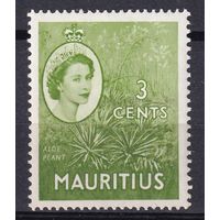 120.BrKSe. Великобритания. Колонии. Маврикий. Елизавета II. Местные мотивы. 3C. 1954 г. Mi.#244. MNH.