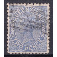 3.Aust. Великобритания. Австралийские штаты. Квинсленд. Виктория. Стандарт. 1882/83 гг. 2p. Mi.#54A.