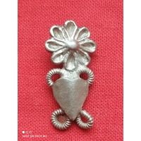 Серебро,Застёжка кафтанная,старая