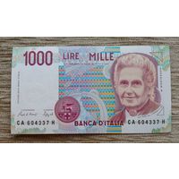 Werty71 Италия 1000 лир 1990 (1990 -1993) UNC банкнота Мария Монтессори Дети в Школе