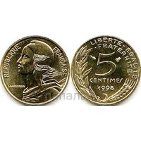 Франция 5 сантимов 1998
