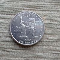 Werty71 США 1 квотер 25 центов 2001  Нью Йорк