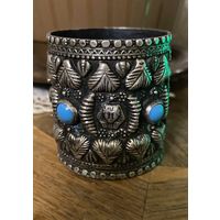 Восточная карандашница в серебре с бирюзой 87 гр.