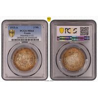 3 марки 1915 год 100 лет присоединению Мансфельда. Крайне редкие! Изумительное коллекционное состояние. Грейд PCGS MS64