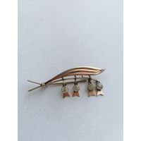 Брошь - ландыш, серебро 875 пробы СССР, редкая