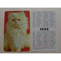 Карманный календарик. Котик.1992 год