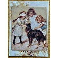 Репринт.Открытка для посткроссинга 10,5 х 14,8 см "Далёкое детство"издателя начала 20 века Эрнеста Нистера