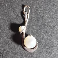 Кулон привеска С жемчугом серебро 925 лот #15, С РУБЛЯ! МНОГО ЛОТОВ С РУБЛЯ БЕЗ МЦ!