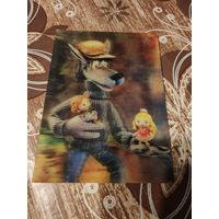 Открытка стерео Самый маленький гном