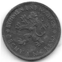 1 крона 1942 г. Богемия и Моравия. Третий Рейх.