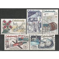 Чехословакия. Программа Интеркосмос. СССР-ЧССР. 1979г. Mi#2488-92. Серия.