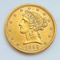 5 долларов США 1899г.