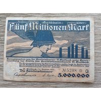 Werty71 Германия 5 миллионов 5000000 марок 1923 Мёнхенгладбах Гладбах  5 000 000 банкнота гроссгельд