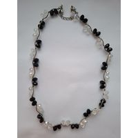 Колье. Бусы.  Цветное стекло. Шарики сияющие, огранка