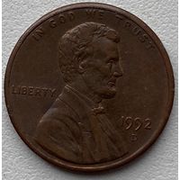 США 1 цент 1992 г. D