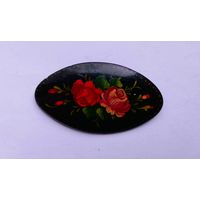 Красивая Брошь Металл.Ручная роспись