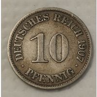 Германия 10 пфеннигов, 1907"A" - Берлин (2-2-19)