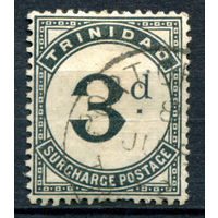 Британские колонии - Тринидад и Тобаго - 1885г. - служебные марки, 3 P - 1 марка - гашёная [Mi 4]. #4-B5-116-A-1