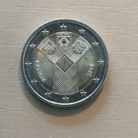 Латвия 2 евро, 2018 100 лет государствам Балтики, KM# 195