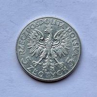 Монета СЕРЕБРО Польша 5 злотых 1934 год Ядвига ОТЛИЧНЫЕ