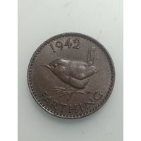 Великобритания фартинг  1942 года .
