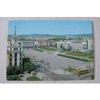 Бурятия. Улан-Удэ. Площадь Советов; 1987, чистая, ДМПК (бюст Ленина, почтовый киоск).