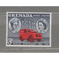 Гренада 1961** 100 лет маркам колонии, Почтовый автомобиль, Королева Британии Виктория и Елизавета II
