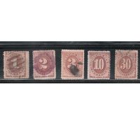 США-1879, (Мих.1а-6а),   гаш.  , Доплатные  марки