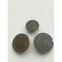 Три пуговицы армии Франции. С рубля.