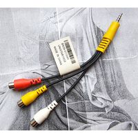 Кабель-переходник Jack 3.5 мм 4 пин штекер - 3 x RCA тюльпан гнездо 17см BN39-01154H 1609UX для телевизоров Samsung