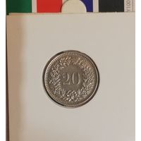 Швейцария 20 раппенов 1962 в холдере