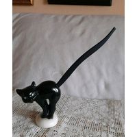 Фигурка черная кошка Хэллоуин Крендель Cat Гебель Goebel 1957-63 гг