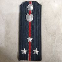 Одиночный погон старшего лейтенанта милиции образца 1994 года. Не частая разновидность. Лидериновый подбой