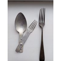 Немецкая походная вилка-ложка и вилка.