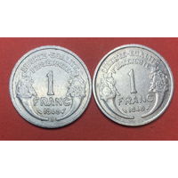 Франция 1 франк 1949 и 1949В
