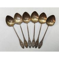 Ложка чайная мельхиор. СССР. 6 шт. С рубля