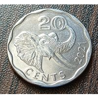 Эсватини (Свазиленд) 20 центов, 2021     ( 1-5-2 )