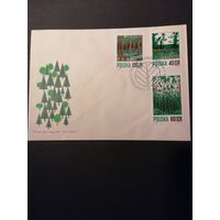 Польша 1971 КПД с полной серией марок "Лесное хозяйство" (спецгашение) Mi.2067-2069 каталог 1.00 евро