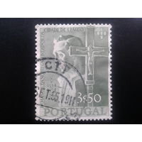 Португалия, 1954. 400 лет основания Сан-Паулу, миссионер и распятие. Mi-3,5 евро гаш.