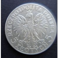 Монета СЕРЕБРО Польша 5 злотых 1934 год